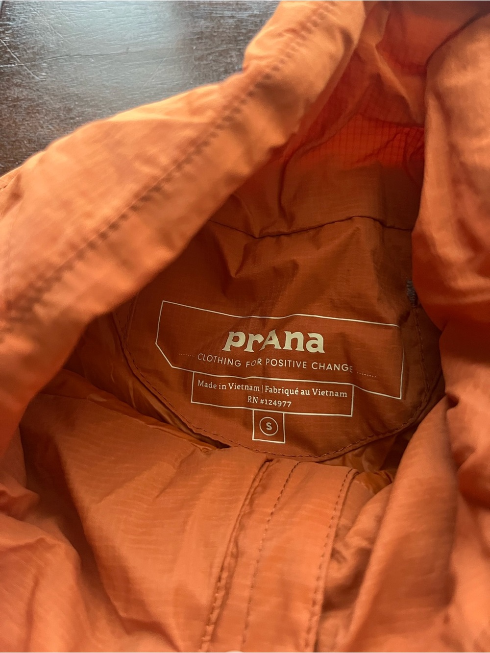 Prana Women's Orange Quilted Lightweight Puffer Jacket - Picture 2 of 2